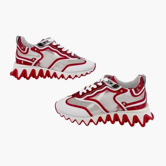 Christian Louboutin Sharkina White Mesh Red Sneakers Size 38.5 US 8.5 Women 6977 - Picture 9 of 15